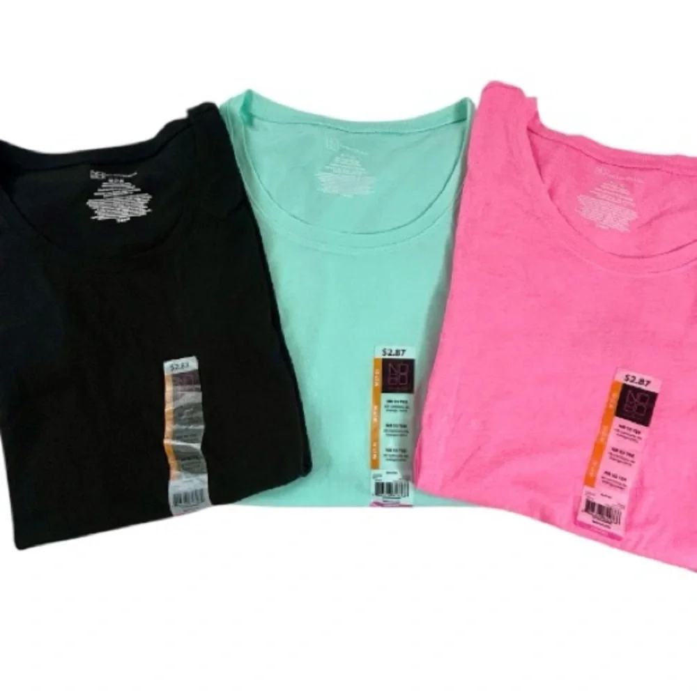 Set of 3 No Boundaries Women’s Basic Tee Bundle– Black, Mint, Pink –Size M (7-9) - Picture 5 of 6
